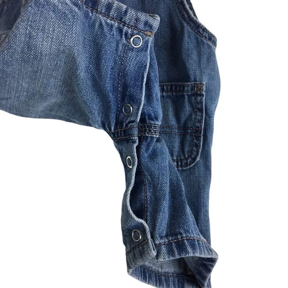 THE CHILDREN’S PLACE Overalls Denim Light Medium Wash 100% Cotton Size 12-18M